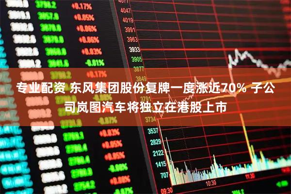 专业配资 东风集团股份复牌一度涨近70% 子公司岚图汽车将独立在港股上市